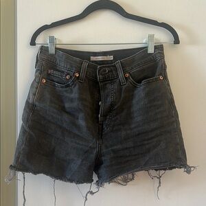 Levi’s black jean shorts wedgie skinny